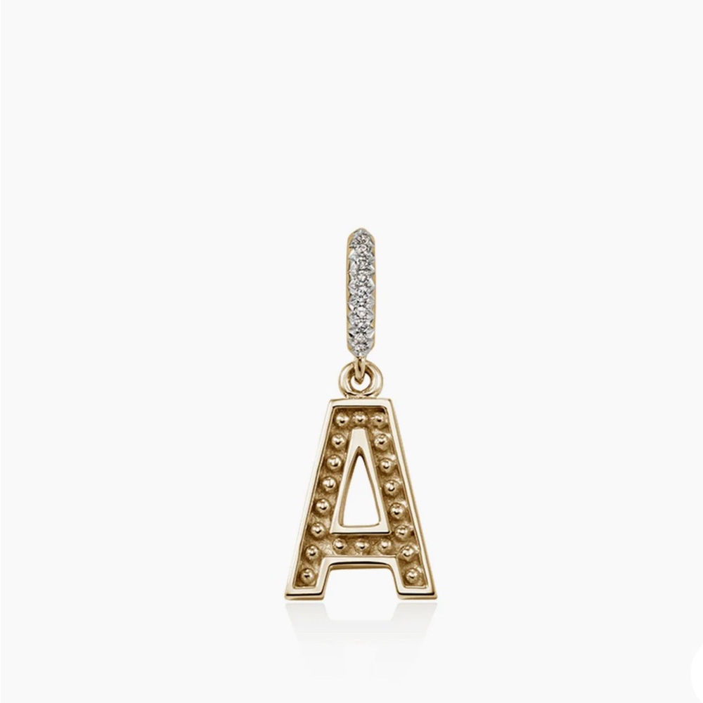 John Hardy Gold Initial 'A' Pendant with Diamonds